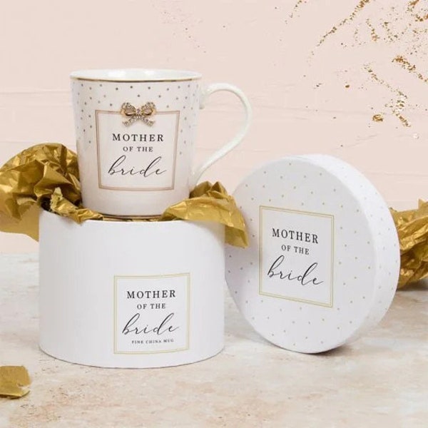 Mother of the Bride Gift Box Wedding Tea Cup Coffee Mug Bridal Party Favours