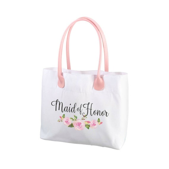 Maid of Honor Tote Bag Bridal Party Gifts for Wedding Day Handbags