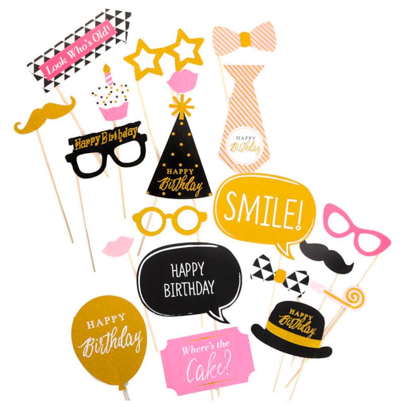 Photo Booth Props Happy Birthday Party Decoraties Games