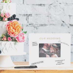 Wedding Guest Book Alternative Signature Signing Photo Frame Guests To Sign
