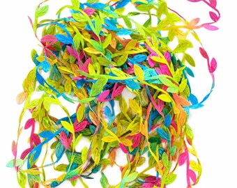 Leaf Ribbon x 10m Multicolor Leaves Craft Trim Party Wedding Garland Decoration