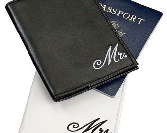 Passport Holder Travel Wallet Cover Case Mr Mrs Document Protector Sleeve