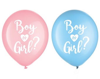 Gender Reveal Balloons x 15 Baby Shower Decorations Boy or Girl Party Supplies