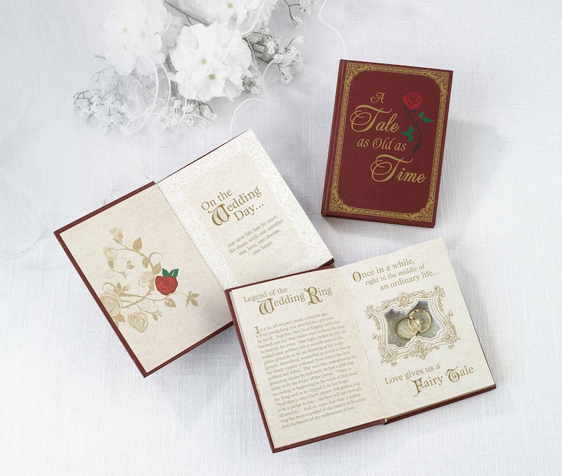 Wedding Ring Book Bearer Pillow Alternatives Fairytale Ceremony Supplies Decor image 1