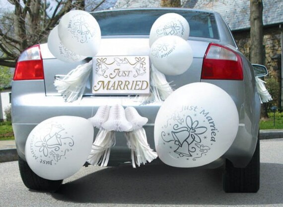 Wedding Car Decorations Kit Just Married Sign Ceremony Etsy
