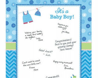 Baby Shower Guest Book Wishes Its A Boy Memory Keepsake Party Games