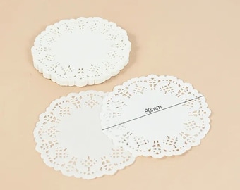 Paper Doilies x 100 90mm Lace Round Party Wedding Cake Craft Decor Scrapbooking