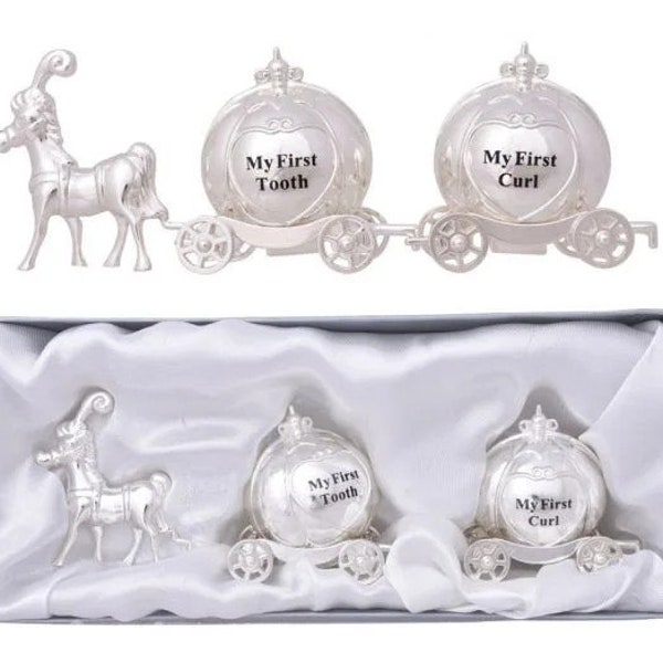 Silver Fairy Tale Carriage Baby's First Tooth and Curl