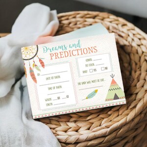 Babyshower Gastenboek Voorspelling Wenskaarten x24 Memory Keepsake Party Game