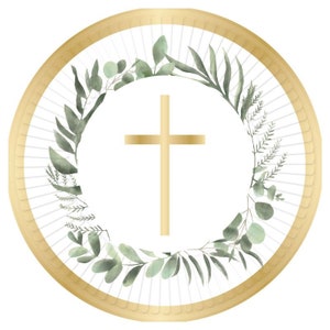 Plates Decorations Christening Baptism Holy Communion Religious Cross God Party