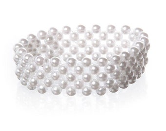 Wrist Corsage Bracelet Pearl White DIY Wedding Bridal Flowers Bridesmaid Hand