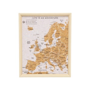 Europe Travel Map Cork Pin Board Desk Size