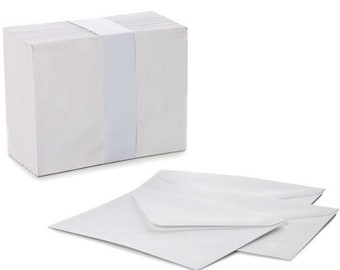 Mini-enveloppen x 50 klein wit 85 x 110 mm voor reactiekaarten bruiloft