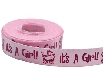 Its a Girl Pink Ribbon Baby Shower Party Decorations Favours Invitations Craft
