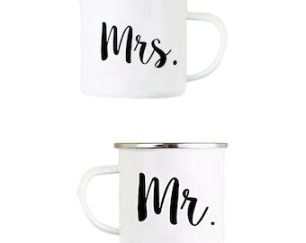 ミスター＆ミセス キャンプマグセット 花嫁・花婿カップルへの結婚祝い コーヒーカップ