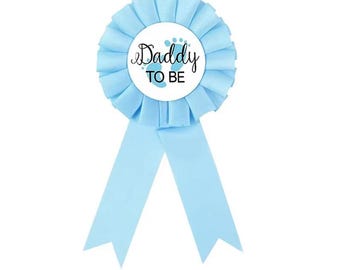 Daddy To Be Badge Gift Blue Gender Reveal Baby Shower Party Its a Boy Favours