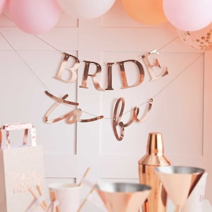 Bridal Shower Decorations Rose Gold Bride To Be Bunting Banner Hens Night Party