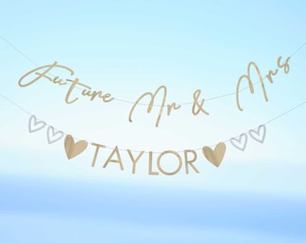 Engagement Party Decorations Customisable Future Mr and Mrs Banner Personalised