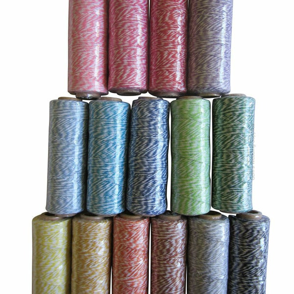 Bakers Twine Cotton String For Crafts Emballage cadeau rayé coloré à 4 plis