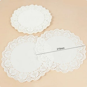 Paper Doilies x 100 215mm Lace Round Party Wedding Cake Craft Decor Scrapbooking