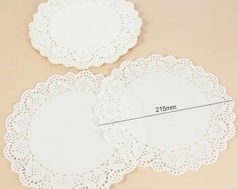 Paper Doilies x 100 215mm Lace Round Party Wedding Cake Craft Decor Scrapbooking