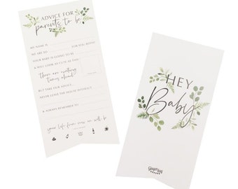 Babyshower-advieskaarten voor ouders x 10 gastenboek Keepsake-feestspellen