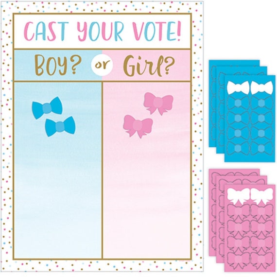 Buy Gender Reveal Baby Shower Party Game Boy or Girl Voting Vote