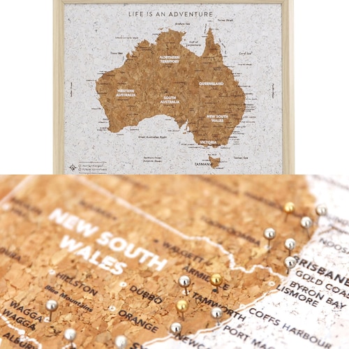 Quality Framed Cork Board With Pins Australia Map Pin Board 