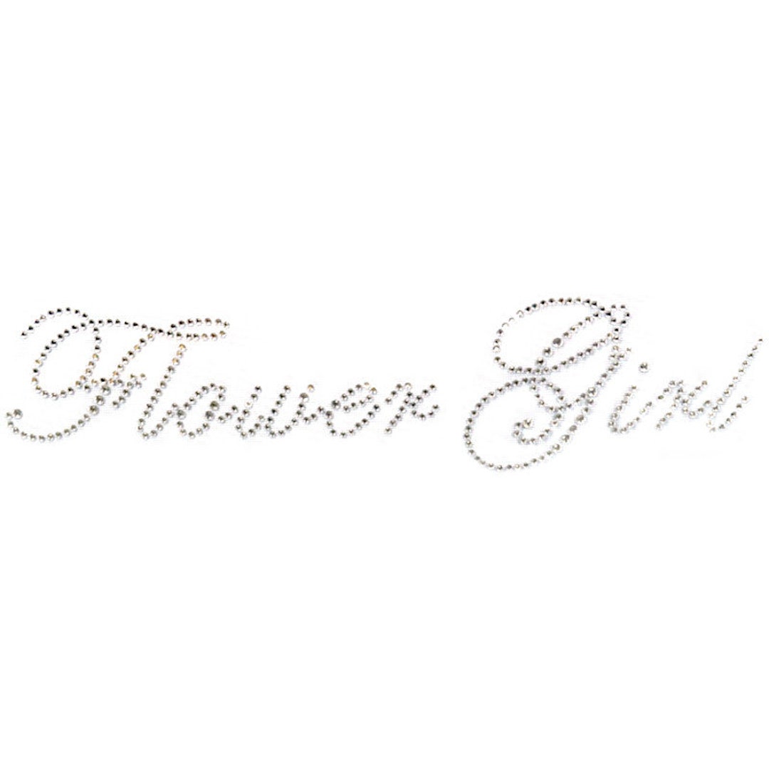 Flower Girl Iron on Rhinestones Transfers Wedding Bridal Party
