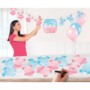 Gender Reveal Banner Party Game Baby Shower Decorations Girl or Boy Supplies