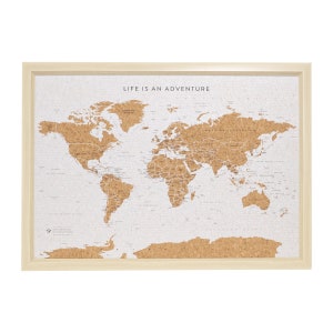 World Travel Map Cork Pin Board