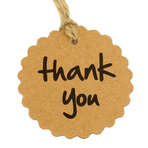 Wedding Favour Tags x50 Rustic Thank You Gift Party Labels Decorations Kraft