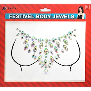 Festival Body Jewels Silver Face Gems Stickers Crystals Rhinestone Party Set