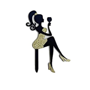 Cake Topper Lady Girl Silhouette Birthday Party Hens Night Bridal Shower Decor