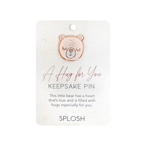 Hugs Andenken Pin Bear Support Card Geschenk für Freund Taschengedenkmal Brosche Charm