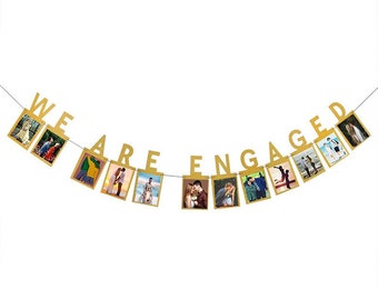 Decoraties voor verlovingsfeesten We are Engaged fotobanner hangende vlaggetjes rekwisieten