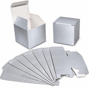 Wedding Favour Boxes x10 Silver Candy Lolly Treat Macaron Party Gift Decor