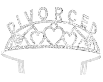 Divorce Party Tiara Silver Metal Funny Divorced Gift Decorations Supplies
