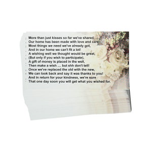 Tarjetas de pozo de los deseos x 50 invitaciones de boda, mensajes, poemas, papelería