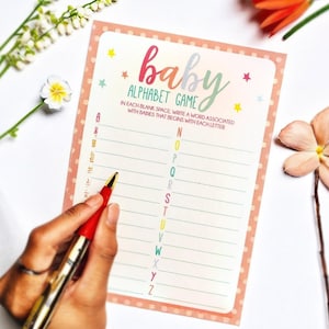 Babyshower Spelletjes Alfabetkaarten x 24 Feestartikelen Activiteit Uniseks