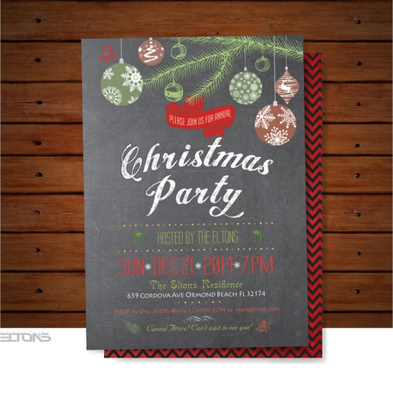 Christmas Party Invitation DIY Christmas Decorations Double Etsy