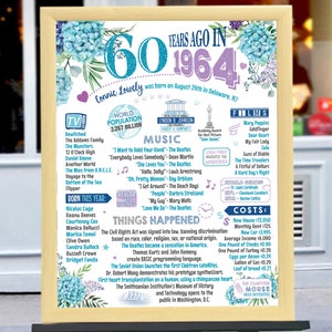 Digital Printable File for Back in 1964 Birthday Sign, Back in 1964 ...