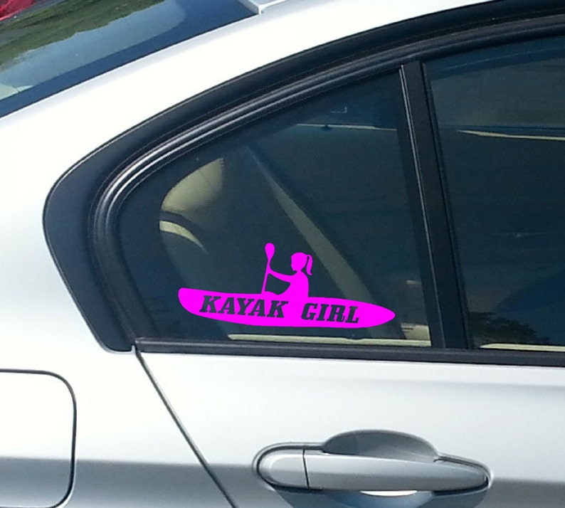 kayak girl sticker decal for car truck van kayak boat etsy