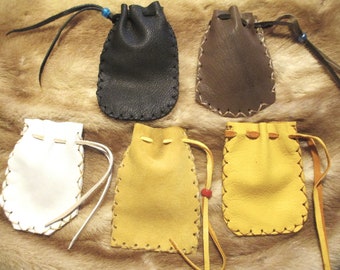 Tobacco, Drawstring Bag, Medicine Pouch, Gem Bag, Ceremony Pouch, Drum Bag, Color Choice,