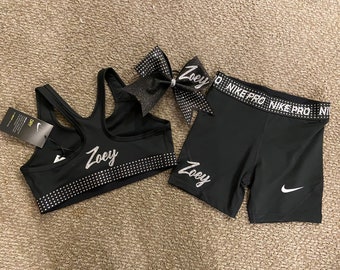 nike pro bra and shorts set