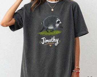Jimothy Raccoon Shirt, Cute Running Raccoon Tee, Funny Trash Panda Graphic Shirt, Pepper Wildlife T Shirt, Raccoon Lover Gift