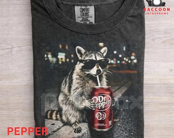Youth + Adult Funny Raccoons Pepper Comfort Colors T-shirts, Funny Meme Genz Dank Raccoons Tee, Trendy Shirt, Gift For Him, Vintage, Graphic