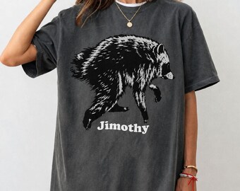 Jimothy Raccoon Shirt, Funny Trash Panda Graphic Tee, Pepper Comfort Colors Style Shirt, Oversized Wildlife T Shirt, Raccoon Lover Gift