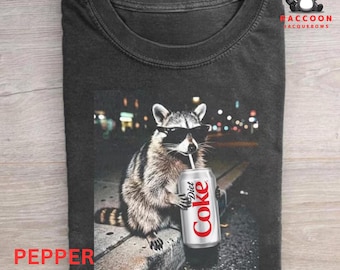Youth + Adult Raccoons Diet Coke Comfort Colors T-shirts, Funny Meme Genz Dank Raccoons Tee, Trendy Shirt, Gift For Him, Gift For Her TShirt