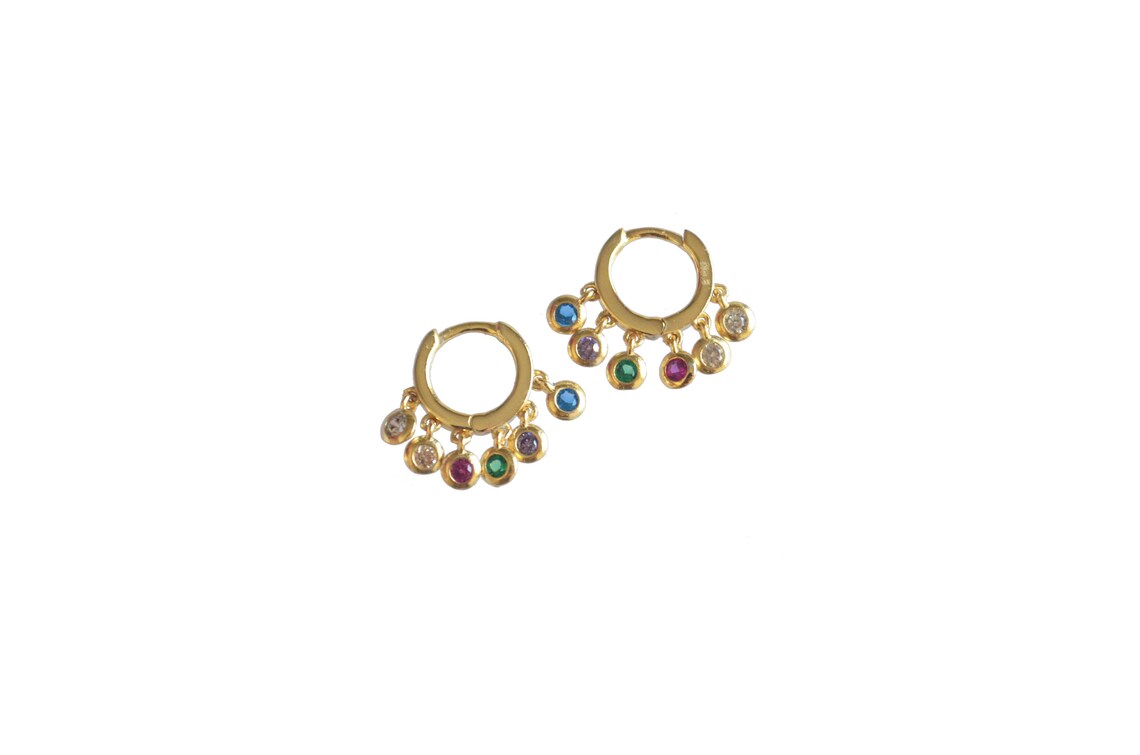 Enamel + CZ Hoops main image 1